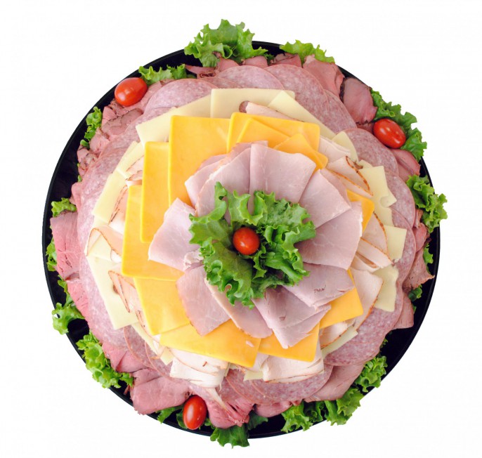 Large cold cut and cheese tray