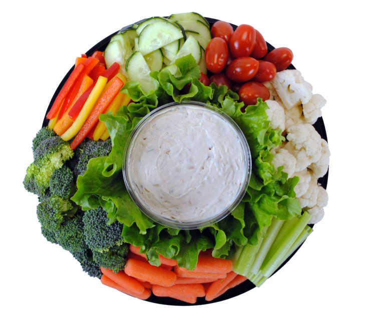 Large veggie and dip tray